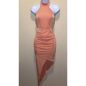 Coral asymmetrical dress